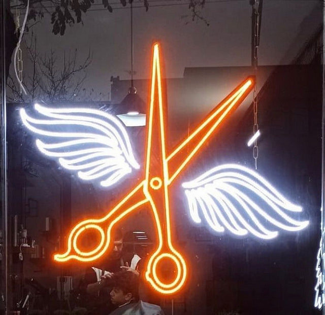 Scissors Beauty Salon LED Neon Sign for Salon light up sign