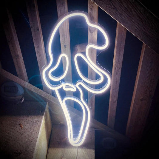 Scream Ghost Halloween Neon Sign