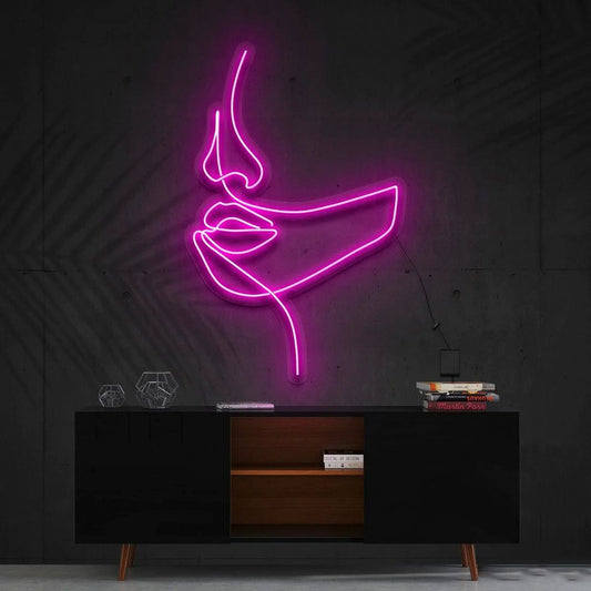 See No Evil Face Art Neon Sign