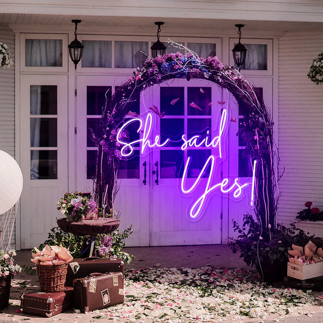 She Said Yes Wedding LED Neon Sign for Wedding light up sign