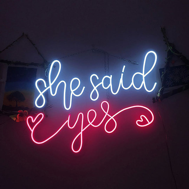 She Said Yes LED Neon Sign for Wedding light up sign