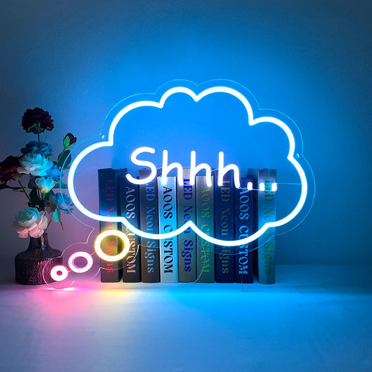 Shhh Keep Quiet And People Sleeping Neon Sign