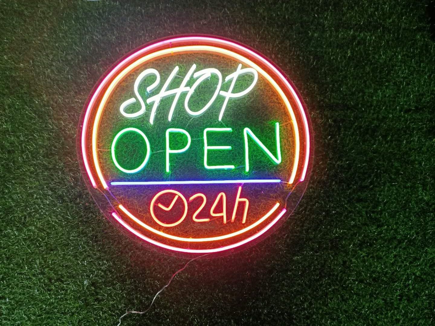 Shop Open 24h Neon Sign