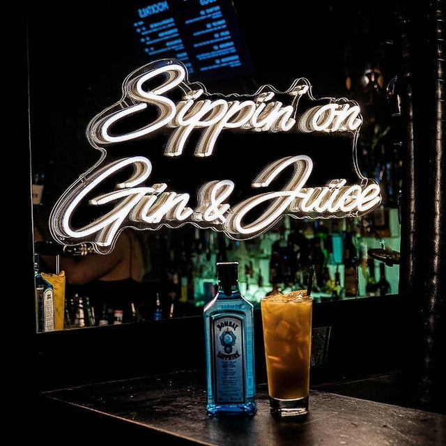Sippin On Gin and Juiee LED Neon Sign for Bar light up sign