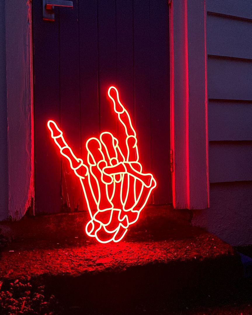 Skeletal Hand Neon Sign