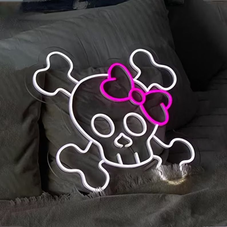 Skull Crossbones Neon Sign