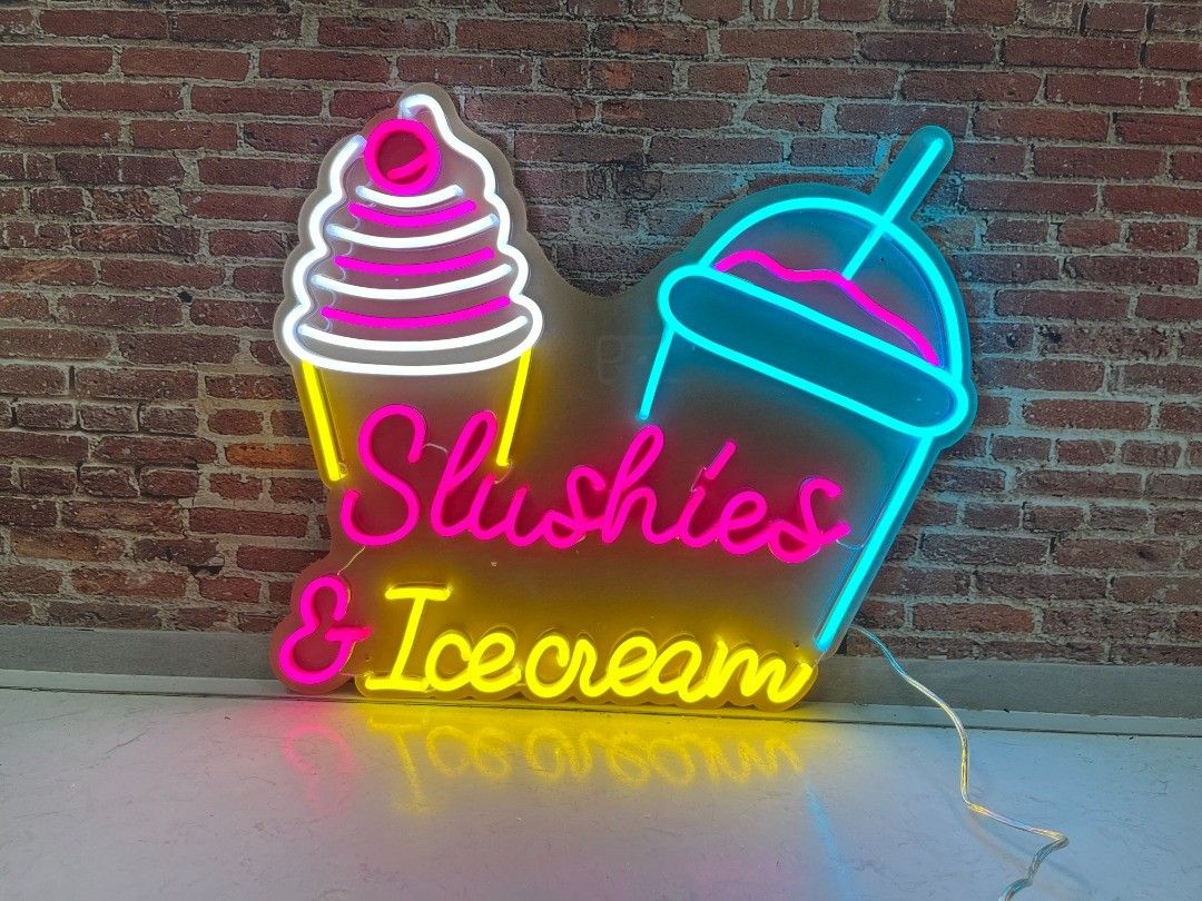 Slushies and Ice Cream Neon Sign