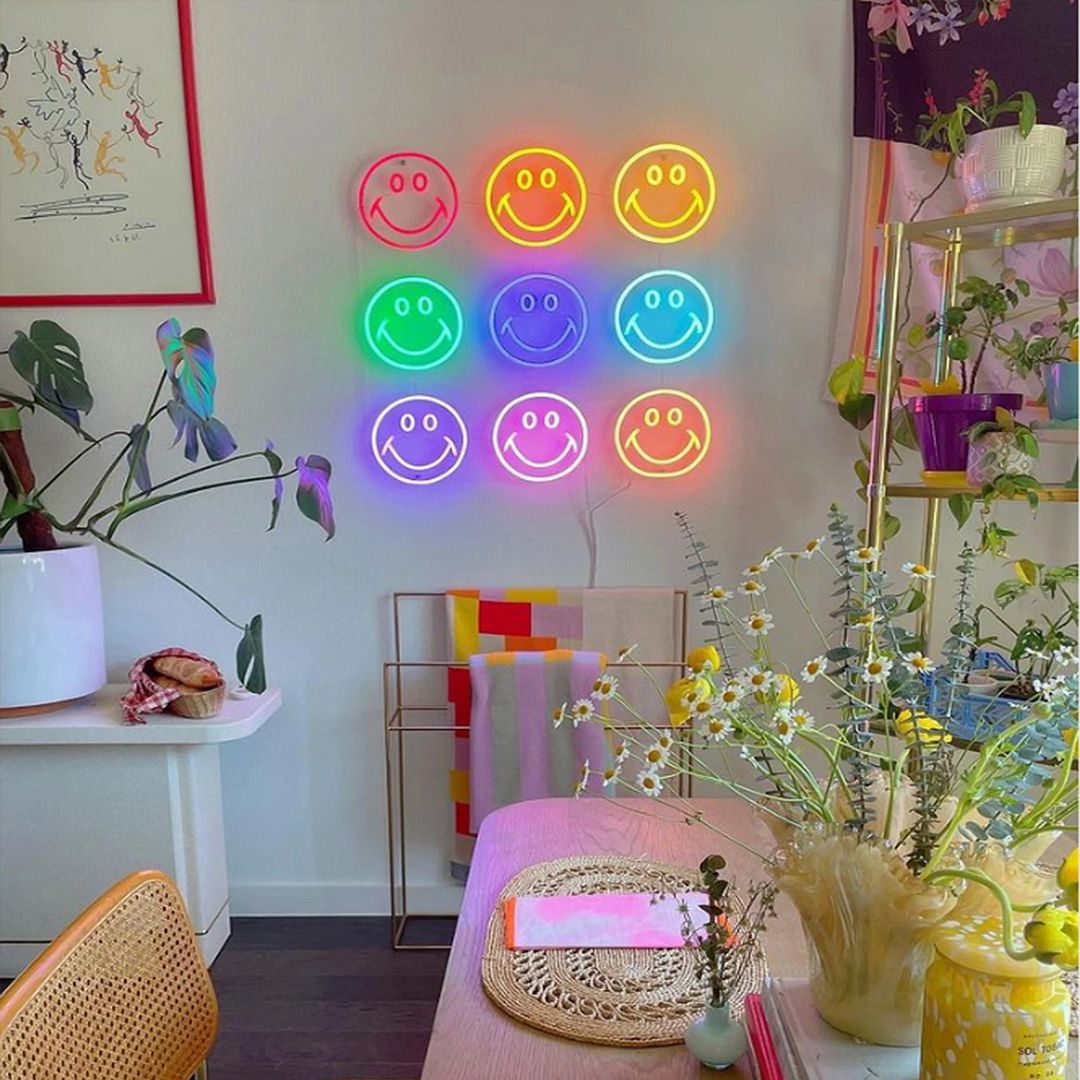 9 Colors Smiley Neon Sign