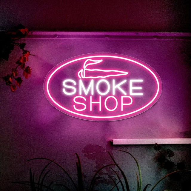 Smoke Shop LED Neon Sign for Storefront light up sign