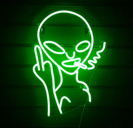 Smoking Alien Led Neon Sign