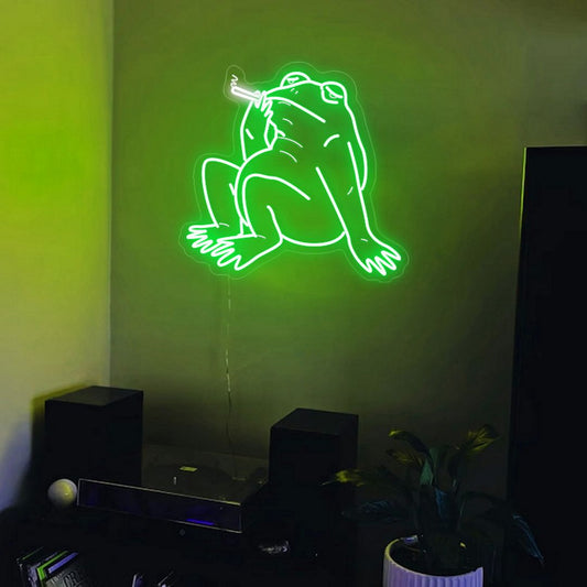 Smoking Frog Neon Sign