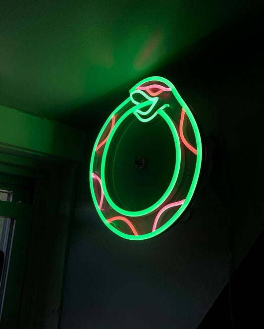 Snake Serpent Ring Circle Neon Sign