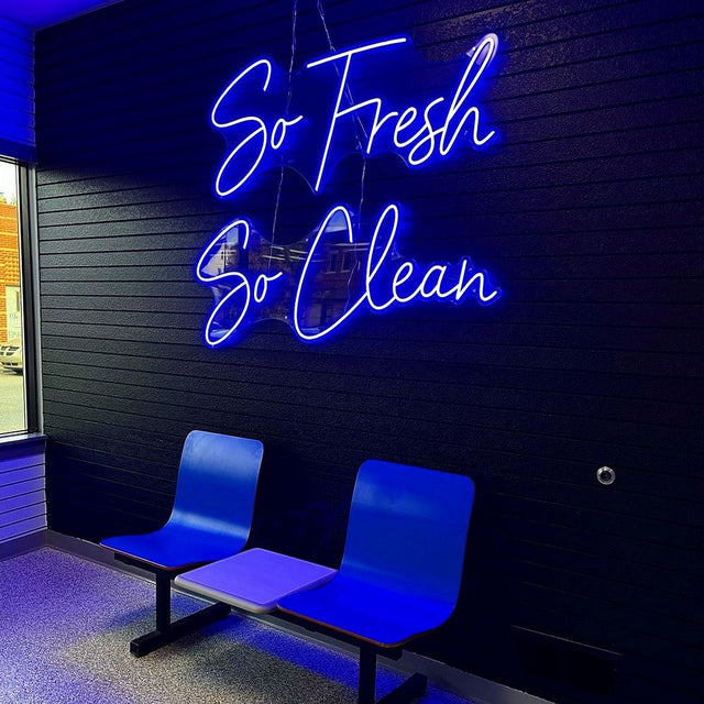 So Fresh So Clean LED Neon Sign for Storefront light up sign