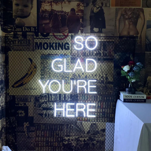 So Glad You're Here LED Neon Sign light up sign