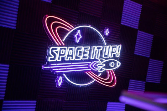 Space it Up! Rocket Planet Neon Signs, Neon Lights, LED Neon Signs for Room, Bars Light Up Signs, Cool Neon Light Signs, Neon Wall Lights