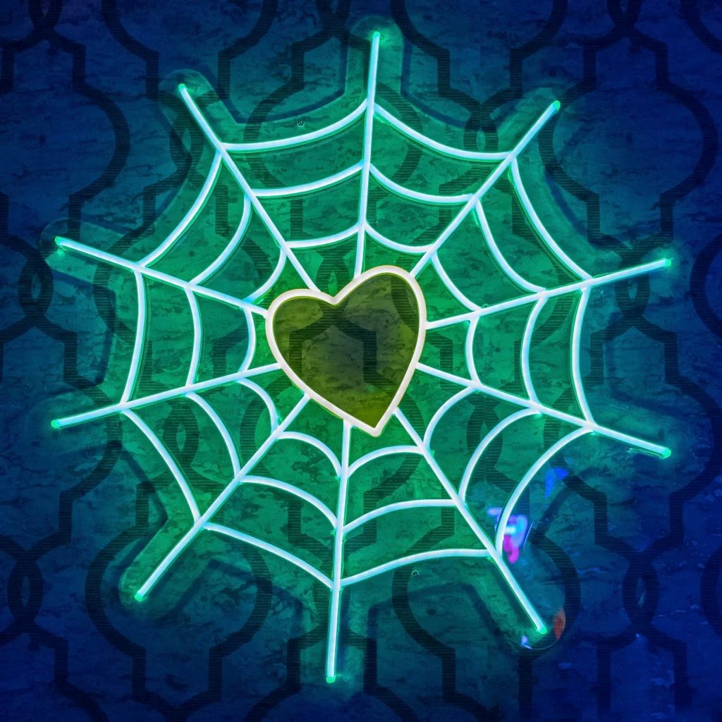 Spider Web Neon Sign