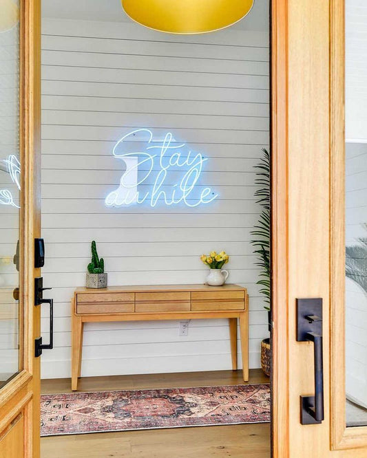 Stay Awhile Neon Sign