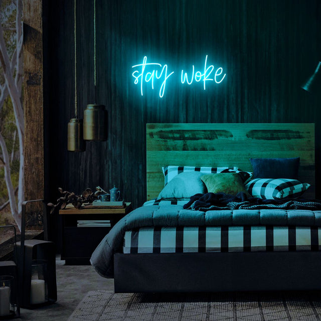 Stay Woke LED Neon Sign for Man Cave light up sign