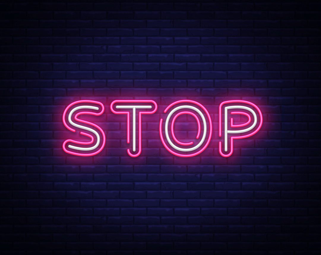 Stop Text Neon Sign