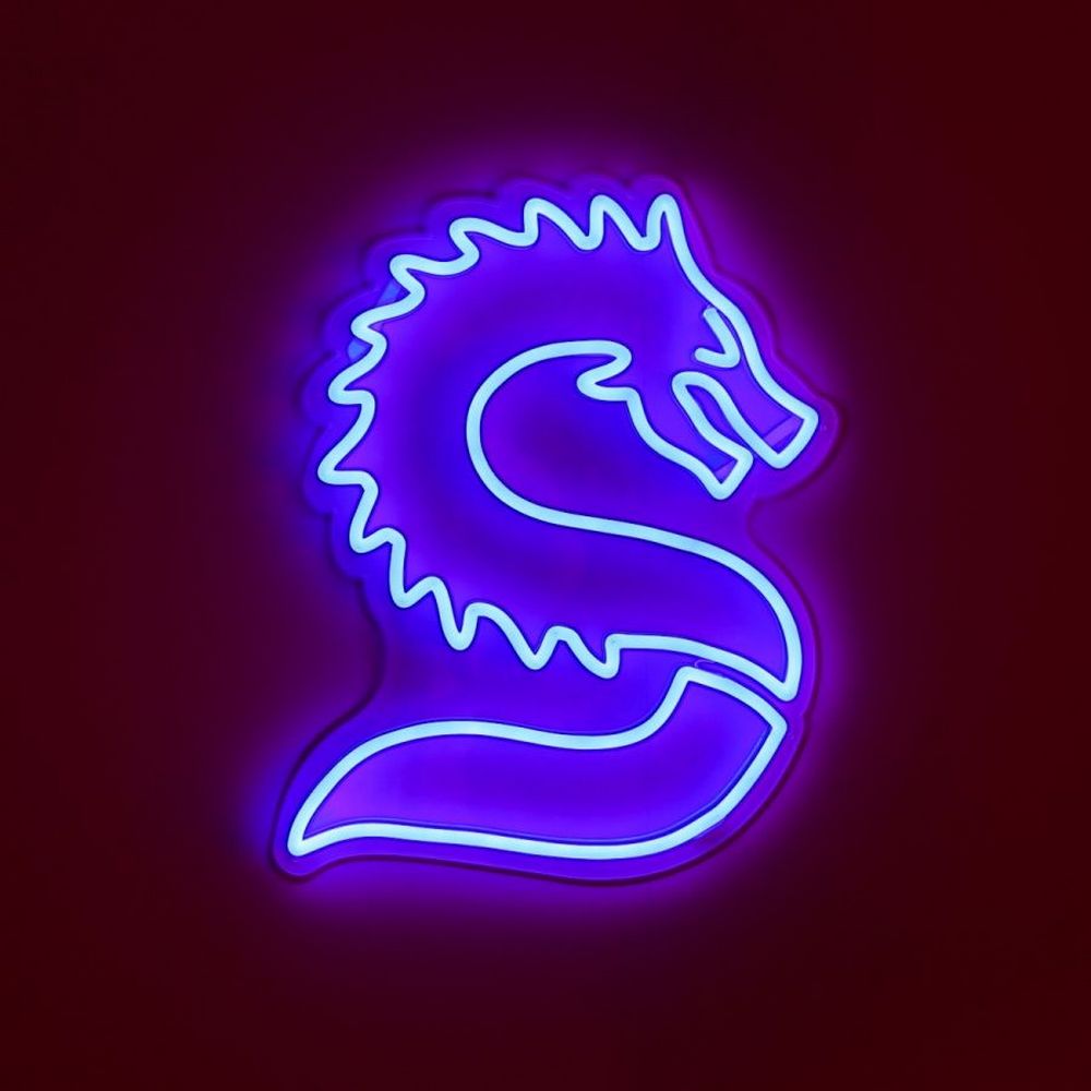 Stylized Chinese Dragon Neon Sign