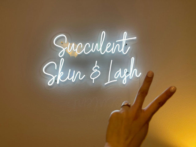 Succulent Skin and Lash LED Neon Sign for Business light up sign