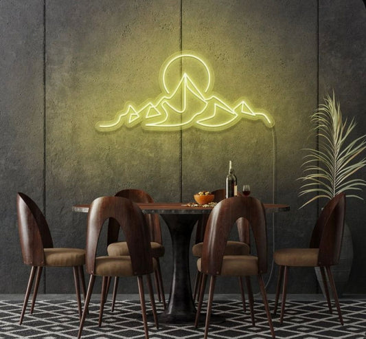 Sunset Mountains Neon Sign