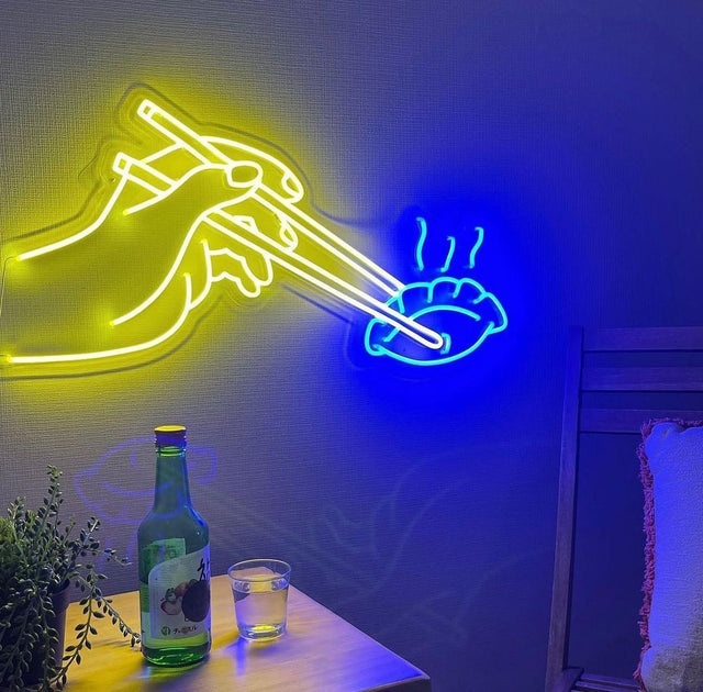 Sushi Dumpling Chopsticks LED Neon Sign for Bar light up sign