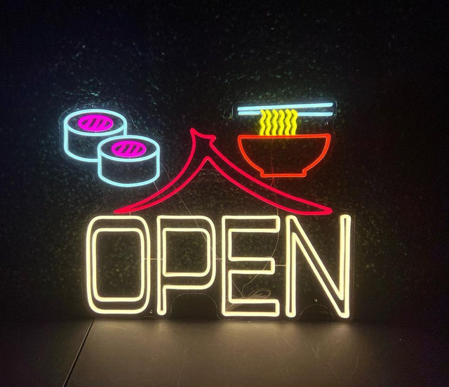 Sushi Noodles Open LED Neon Sign light up sign