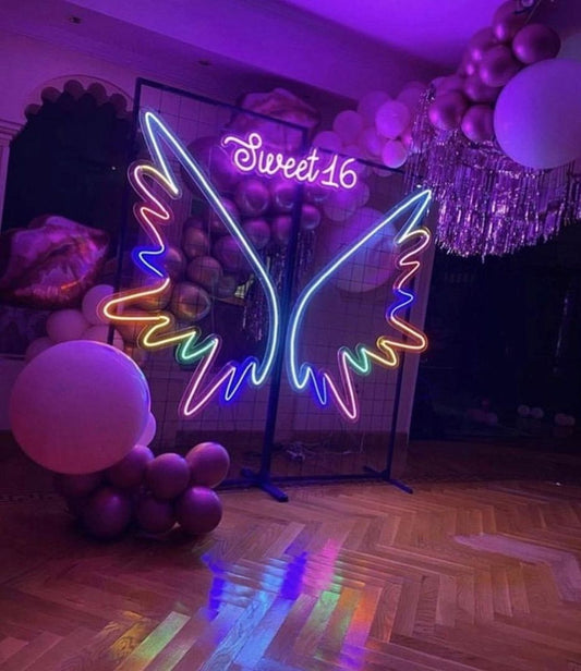 Sweet 16 and Flying Wings Neon Sign