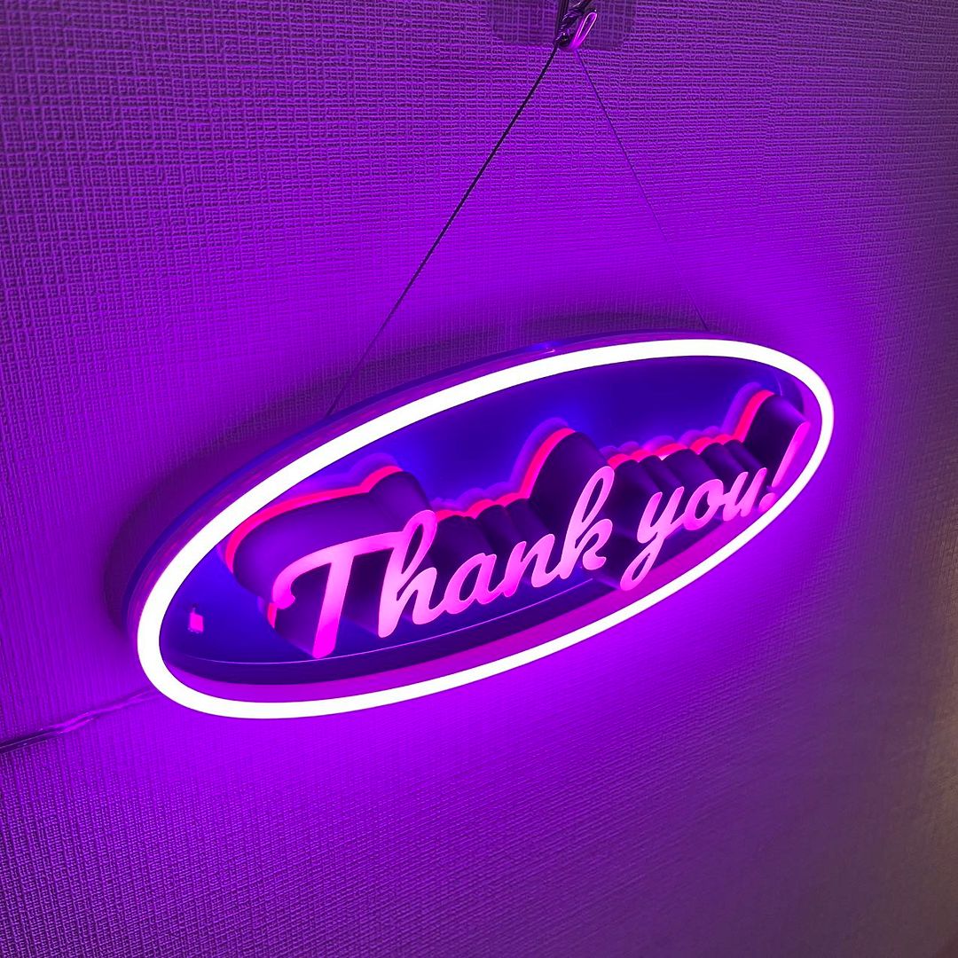 Thank You 3D Neon Sign