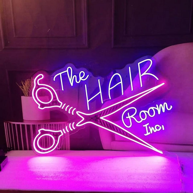The Hair Room Inc LED Neon Sign for Storefront light up sign
