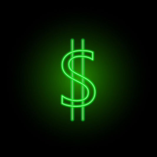 The U.S. Dollar Currency Symbol Neon Sign