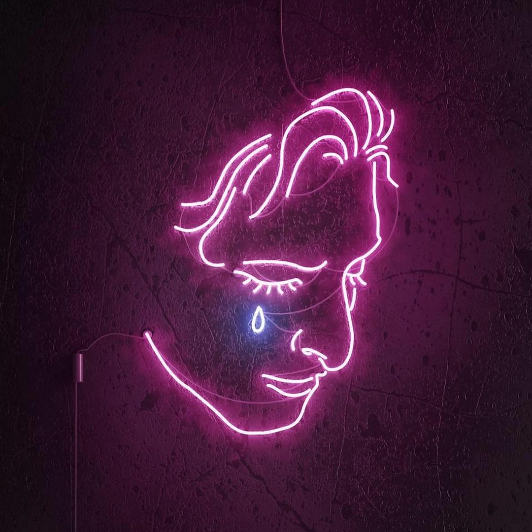 The Weeping Man Sentimental Art Neon Sign