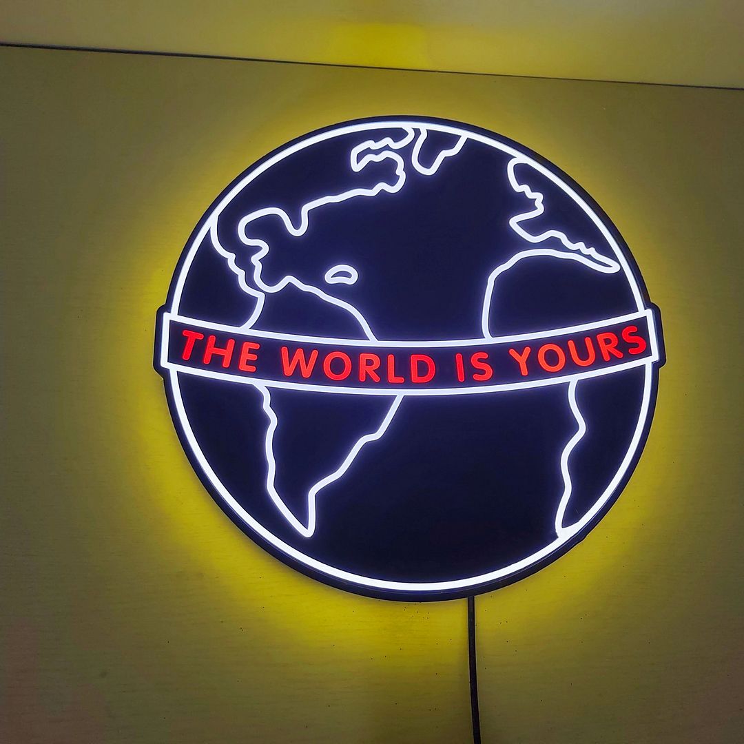Custom Made Neon Signs, The World is Yours Neon Sign, LED Business Sign ...