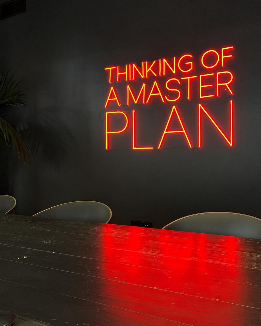 Thinking Of a Master Plan Neon Sign