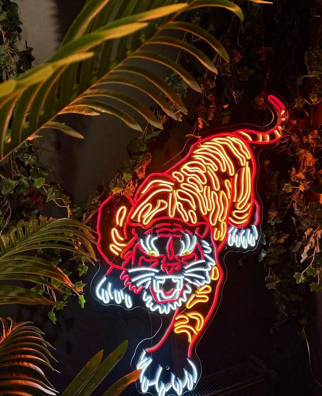 Tiger Motif LED Neon Sign for Tattoo Studio light up sign