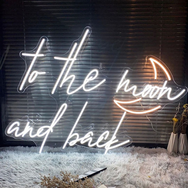 To The Moon and Back LED Neon Sign light up sign