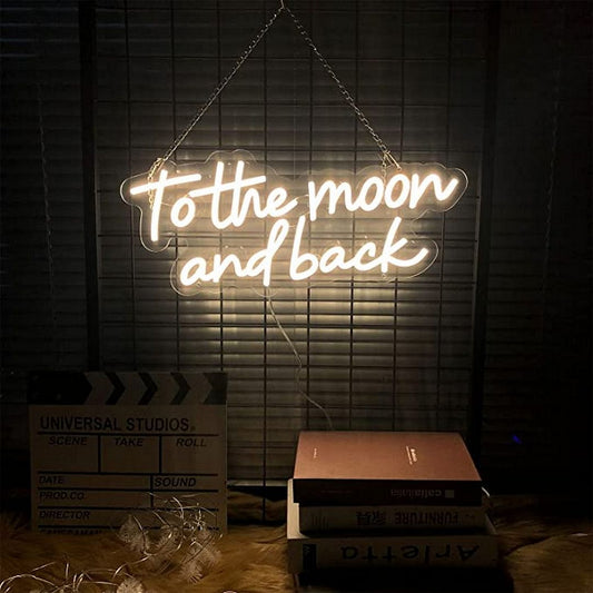 To The Moon and Back Neon Sign