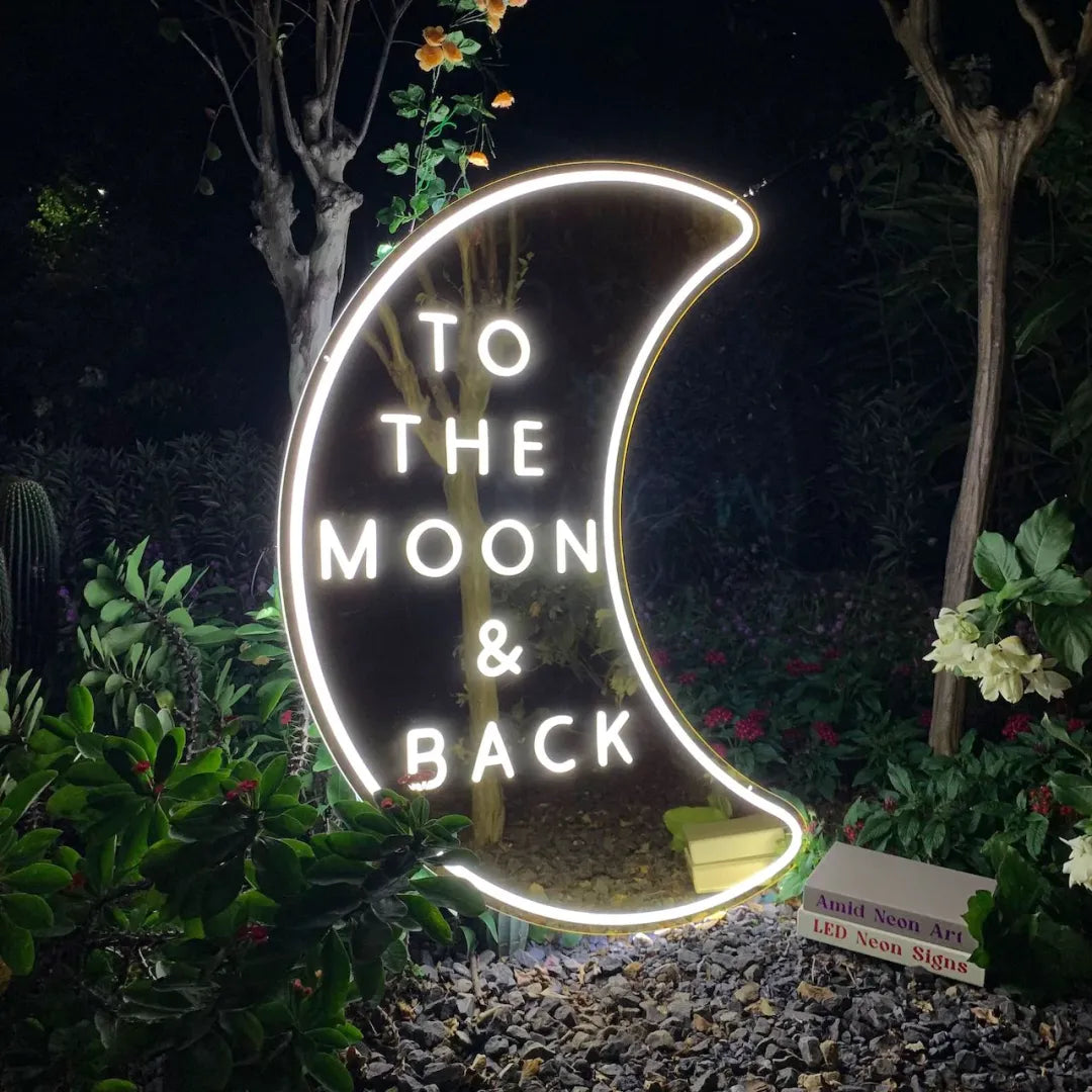 To The Moon and Back Wedding Neon Sign 48"x36" (120x90cm)