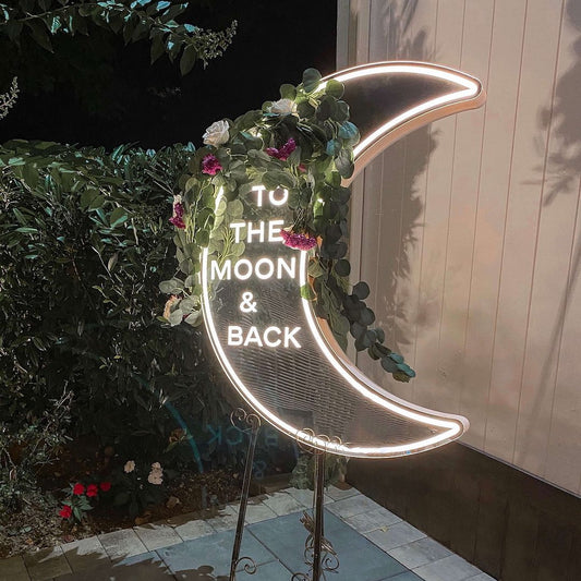 To The Moon and Back Wedding Neon Sign