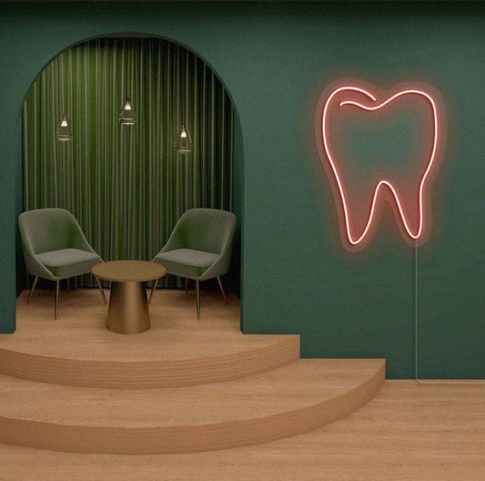 Tooth Dentist Neon Signs, Neon Lights, LED Neon Signs for Room, Bars Light Up Signs, Cool Neon Light Signs, Neon Wall Lights