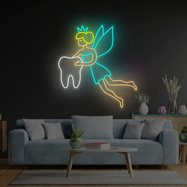 Tooth Fairy Dentist LED Neon Sign for Storefront light up sign