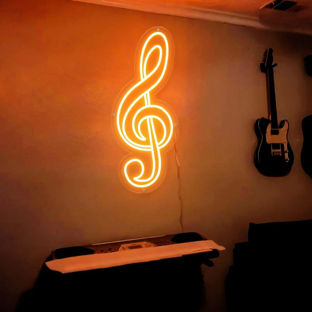 Treble Clef Musical Symbol Neon Sign