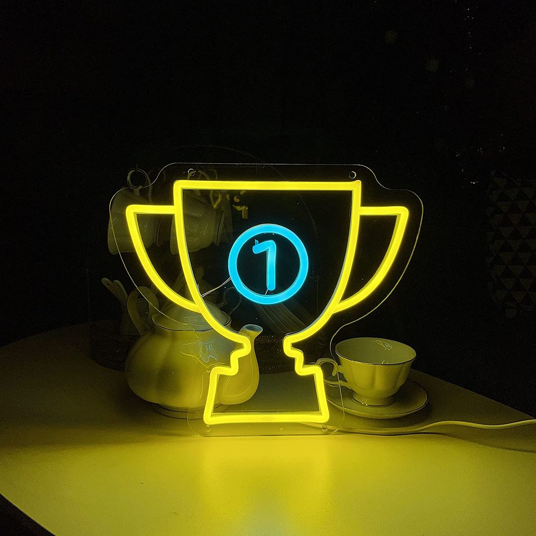 Neon Trophy Trophy Cup LED Neon Sign for Kids Room, Dimmable Wall Decor – AOOS
