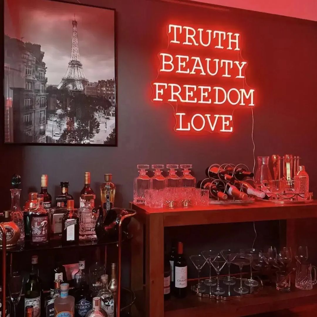 Truth Beauty Freedom Love Neon Sign