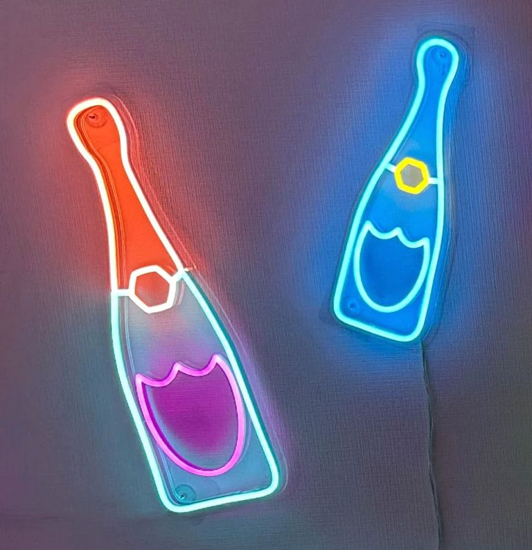 Two Bottles of Champagne Neon Sign