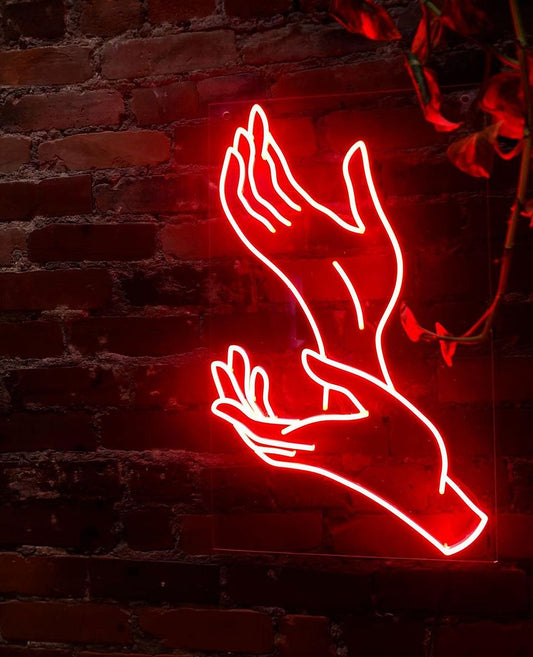 Two Hands Neon Sign