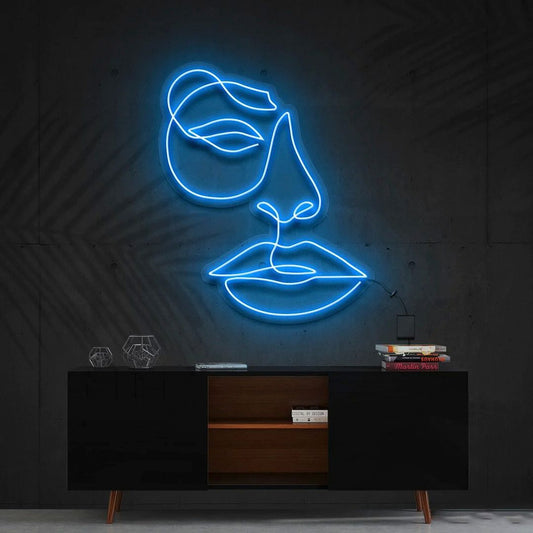Unimpressed Face Art Neon Sign