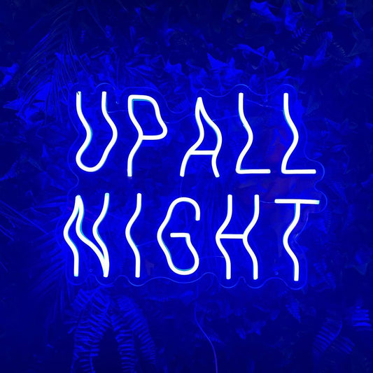 Up All Night Neon Signs, Neon Lights, LED Neon Signs for Room, Bars Light Up Signs, Cool Neon Light Signs, Neon Wall Lights