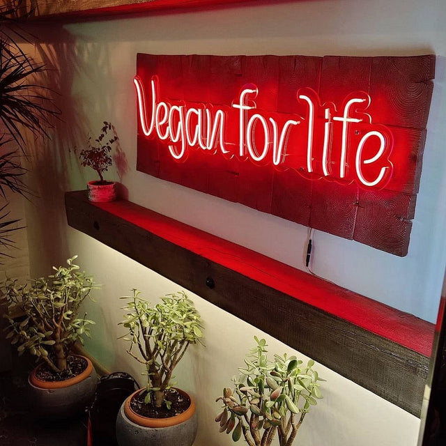 Vegan For Life LED Neon Sign for Bar light up sign